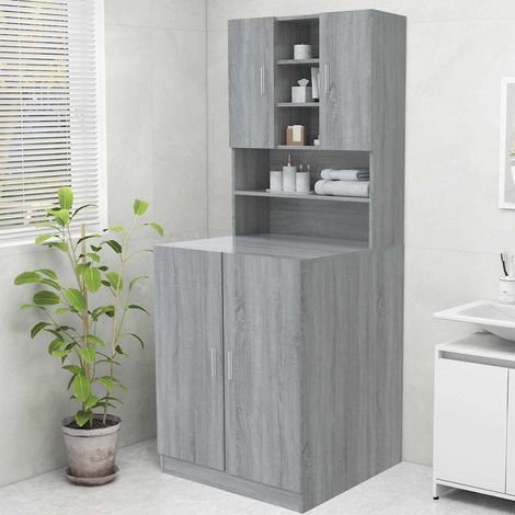 vidaXL Washing Machine Cabinet Grey Sonoma 70,5x25,5x90 cm (1/5)
