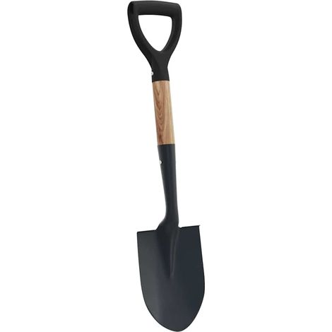 Pala Negro 68,5 cm Acero Con Recubrimiento y Madera Sólida vidaXL