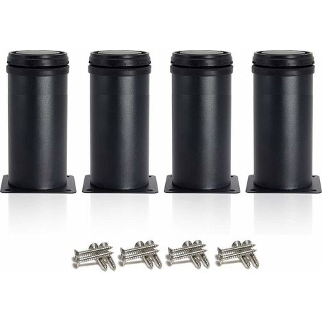 4 Adjustable Black Legs 120mm Height Thicken Cabinet Legs Table Legs Furniture Legs, Stainless Steel Adjustable Height 0-15mm Come with Stainless Steel Screws (1/5)