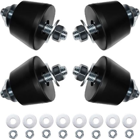 Amortisseurs en caoutchouc M8 (40 x 26 mm), lot de 4 - Amortisseurs de vibrations pour climatiseurs, pompes à chaleur et compresseurs - Pieds antivibratoires en caoutchouc et métal pour la réduction d (1/5)