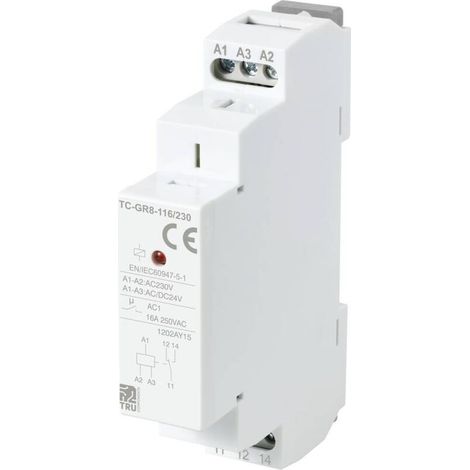 TC-GR8-116/230 Contact auxiliaire 1 inverseur (RT) 24 V/AC, 24 V/DC, 230 V/AC 16 A 1 pc(s) R045992 (1/5)