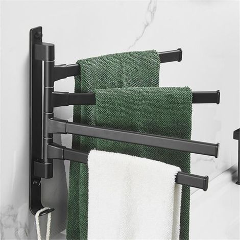 1 Porte Serviette Rotation 4 Barre Acier Inox Salle de Bain (1/4)