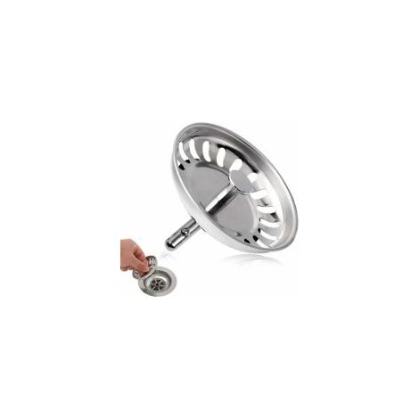 Filtre Évier Cuisine, Bouchon d Evier, Filtre à Évier en Acier Inoxydable, Bouchon Evier INOX, Compatible avec La Plupart des Éviers(Diamètre: 78mm)- Crezuo (1/4)