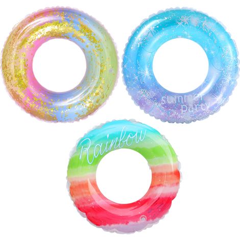 Anneau De Natation Gonflable - PVC Sécurisé - Pour Enfants 2 À 4 Ans - Piscine Plage Fête Été - Lot De 3 (1/5)