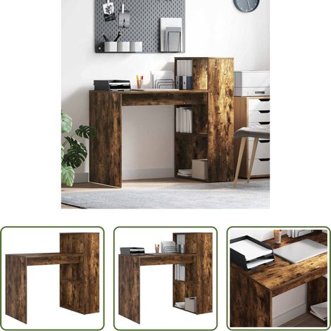 Bureau moderne - Bureau Chêne fumé 108 x 55 x 103.5 cm Bois d'ingénierie (1/5)