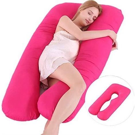 Coussin de Grossesse de maternité pour Dormir et d'Allaitement Multifonctionnel en Forme de U(rose) (1/4)