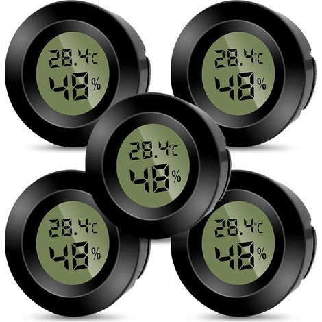 5PCS Hygromètre Numérique Thermomètre Intérieur Thermometre Frigo Digital, Thermomètre D'ambiance Moniteur de Température et Humidimètre à Haute Précision Capteur Humidité Température (1/5)