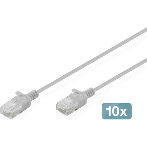 Digitus DK-1618-020S-10 RJ45 Patchkabel CAT 6 U/UTP 2 m Grau 1 St. (1/5)