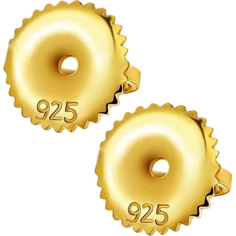 Bouchons D'oreille à Vis - Or 14K Et Argent 925 - Pour Boucles D'oreilles à Tige Filetée 0.8mm - Lot De 4 Pièces (1/5)