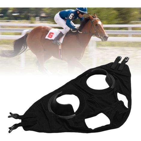 Lunettes de protection oculaire pour chevaux, lunettes de course anti-sable, respirantes, en polyester haute élasticité et cuir PU, accessoires pour harnais d'équitation (1/5)