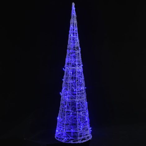 LED-Kegel Acryl Weihnachtsdeko Pyramide Blau 120 cm vidaXL (1/5)