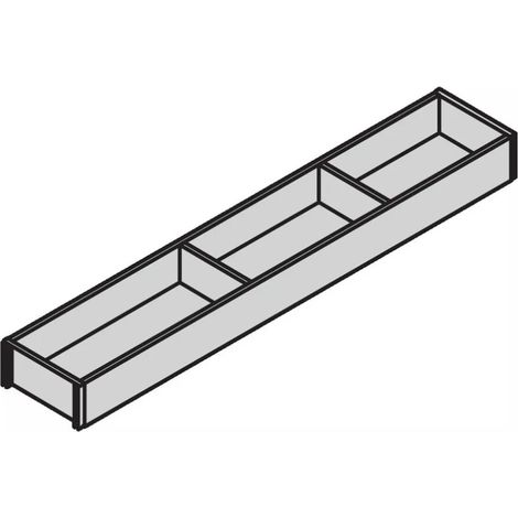 Accessoires AMBIA-LINE design bois hauteurs M et K - BLUM - Cadre tiroir étroit - H 50 x larg. 100 mm - Longueur 650 mm - avec patin anti-dérapant - livré avec 2 séparateurs. - Noyer de Te