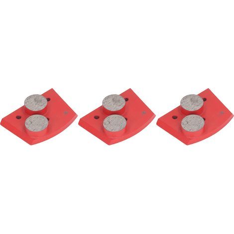 Blocs de meulage diamant, bloc de polissage pour ciment, béton, peinture de sol, 2 segments, grain 30, rouge, 3 pièces (1/5)