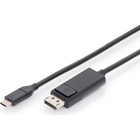 Câble adaptateur USB-C® / DisplayPort USB-C® mâle, Fiche mâle DisplayPort 2.00 m noir AK-300333-020-S blindé, blindage double Câble d'a Y258772 (1/4)