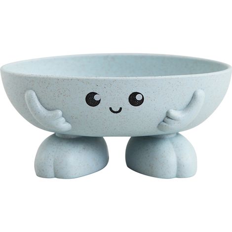 Moderne, blattförmige Seifenschale – selbstentleerendes Badezimmerregal, minimalistisches Design, geeignet für Seife und Schwämme – blau (1/5)