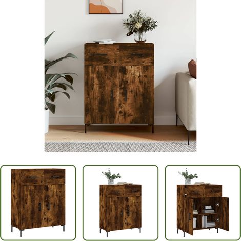 vidaXL Räuchereiche - Sideboard Räuchereiche 69,5x34x90 cm Holzwerkstoff (1/5)