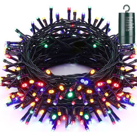 Guirlande Lumineuse Sapin a Piles 20M 200 LED Multicolore Lumières de Noel Exterieur, 8 Modes Guirlande Lumineuse Noel aves Minuterie et Fonction Mémoire pour Decoration de Arbre Noël (1/5)