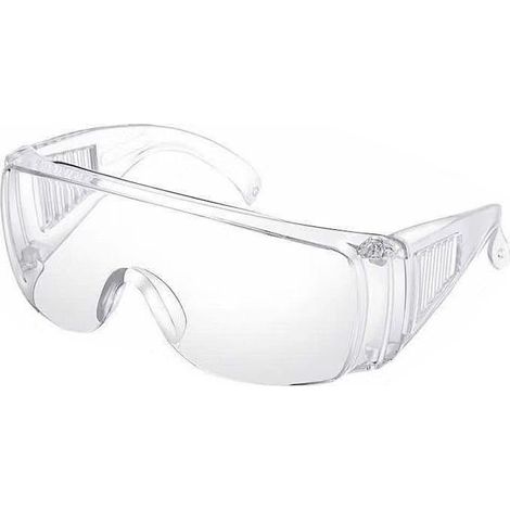 Lunettes de Sécurité, Surlunettes,Lunettes de protection Protectrices Limpide et Anti-buée -Yeux pour la Sécurité en Laboratoire, Chimique et en Milieu de Travail (Transparent)