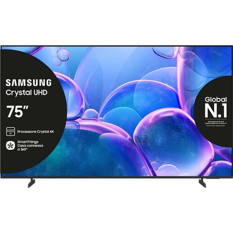 SAMSUNG UE75U7000FUXZT, Smart TV Crystal UHD 75 pollici, 4K, Processore Crystal 4K, HDR, Smart Experience, OTS Lite & Adaptive Sound, Metal Stream Design