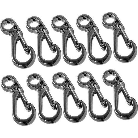 Lot de 10 mousquetons à ressort en alliage d'aluminium, clips mini robustes pour camping et réserves (1/2)
