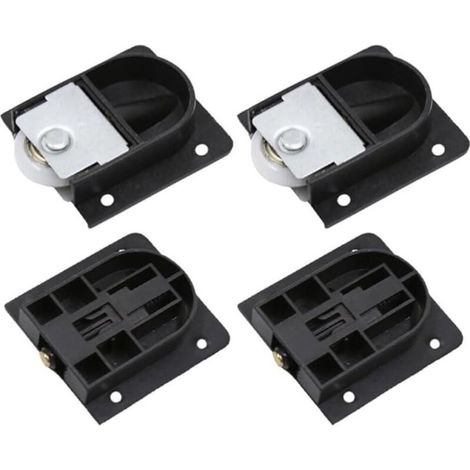 Lot de 4 portes coulissantes pour meubles de placard supérieur sous roulement roulette (1/5)