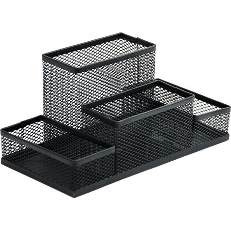 Porte-stylo carré à 4 compartiments, organiseur de bureau grande capacité (1/3)