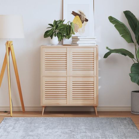 Portes d'armoire à lattes, lot de 4, 39,5 x 39,4 cm, bois massif