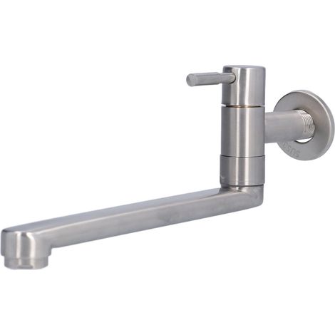 Verlängerter G1/2 Edelstahl 304 Wasserhahn, Kaltwassermischer für Spüle, Terrasse, spritzgeschützter Wischmoppeimer. (1/5)