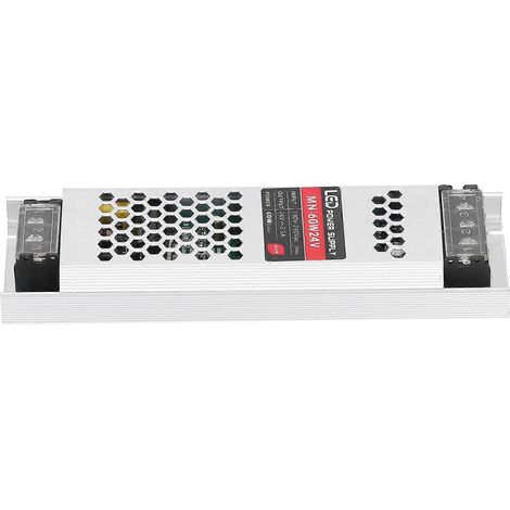 Alimentation à découpage LED, bande longue ultra-mince, adaptateur transformateur étanche, 60 W (DC24 V)