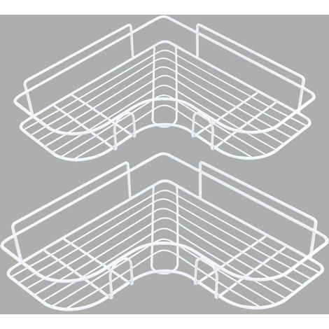 Rangement de douche, étagères de salle de bain, chariot avec autocollant adhésif en acier inoxydable antirouille pour la cuisine et la salle de bain - Autocollant inclus (Bl (1/5)