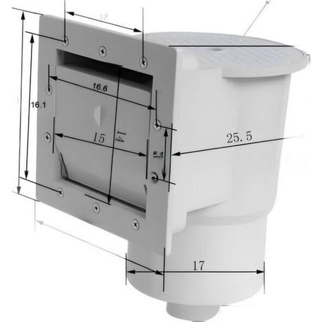 Kit Écumeur de Surface et Buse d'entrée pour Piscine – Skimmer intégré – avec Grand Panier pour Aspiration et Récupération des saletés (1/4)