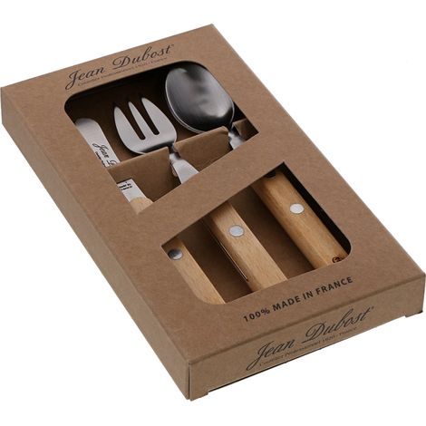 Juego de cubiertos infantiles Bistrot - acero inoxidable - 3 piezas - caja de cartón kraft / Jean Dubost (1/2)