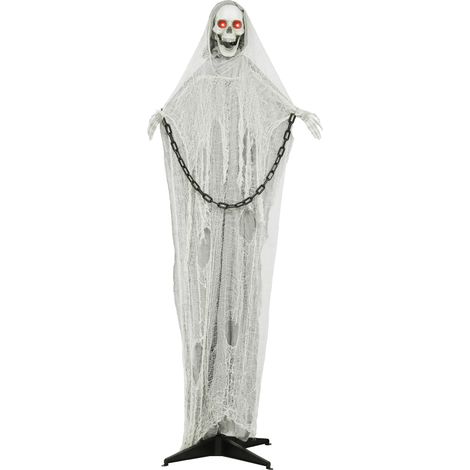 Halloween Deko Sensenmann Outdoor 183cm Animiert Sprechende Halloween Sensenmann mit Leuchtenden Augen gruseligem Sound Halloweendeko Halloween-Dekoration für Tür Garten Party Hof Spukhaus (1/4)