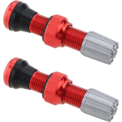 2 pièces Valve d'air Tubeless en Alliage d'aluminium, Valve de Pneu à Base Ronde, vannes de Petite Taille pour VTT, vélo de Route, Tige de Valve Tubeless (avec Capuchons) (1/5)