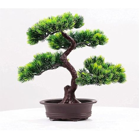 Künstliche Bonsai 10 Zoll künstliche Pflanzen Kiefer Bonsai, realistische Simulation dekorativer Bonsai, für Garten Balkon Boden gefälschte Pflanze Dekor Simulation Baum (1/4)