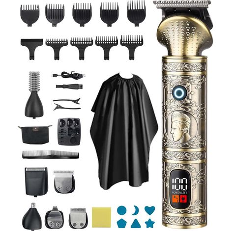 Tondeuse Cheveux Hommes 7 en 1, Tondeuse Cheveux Homme avec Sac et Cape, Tondeuse Barbe et Cheveux Homme, 180 Min, Cadeau Homme Noël Anniversaire (1/5)