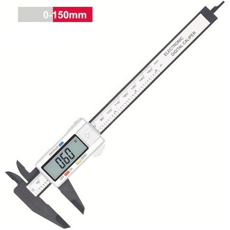 Outil de mesure à pied à coulisse micromètre numérique en plastique 6 pouces 150 mm avec grand écran LCD (1/5)