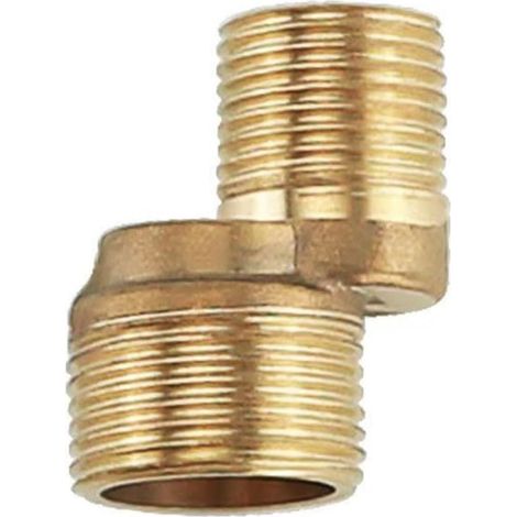 Raccord coudé en S pour robinet de douche en laiton G1/2 vers G3/4, support mural excentré et réglable pour mitigeur de salle de bain, adaptateur de tuyauterie en caoutchouc étanche (2 pièces). (1/5)