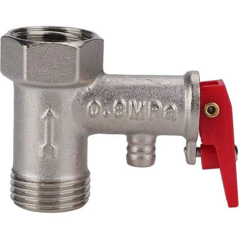Soupape de décharge - Filetage mâle x Femelle BSP Laiton Électrique Chauffe-Eau Soupape de surpression de sécurité (1/2" 0.8mpa) (1/5)