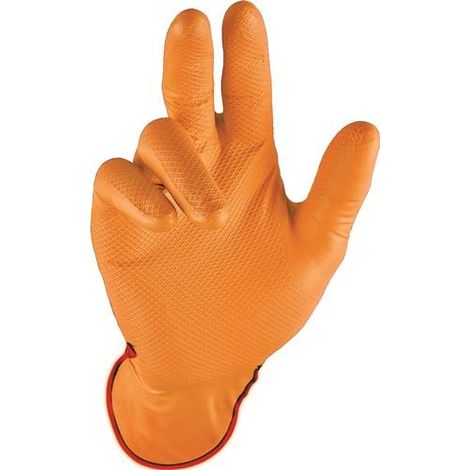 Gant jetable Grip Orange Taille 9 orange Nitrile 50 pièces/boîte (1/4)