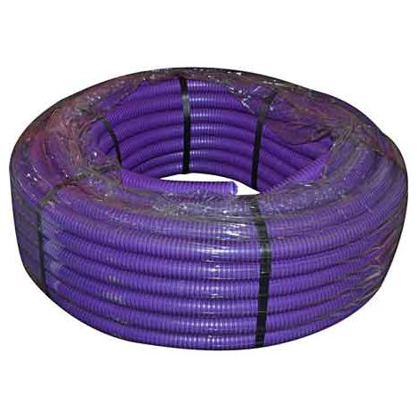TUBO CORRUGATO CON TIRAFILO VIOLA  Ø 25 - rotolo 50 mt - 50 metrilineari