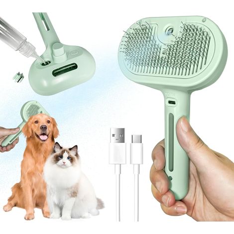 APEX Brosse Chat Vapeur Brosse Chien Vapeur pour Poil Longs et Court avec Réservoir D'eau pour Animaux de Compagnie Brosse de Toilettage (1/5)