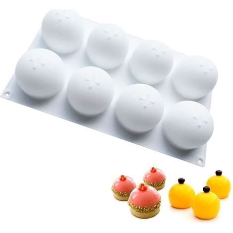 Moule en Silicone Sphérique - 3D - Blanc - 29.7x17.1cm - Compatible Lave-Vaisselle - Antiadhésif (1/4)