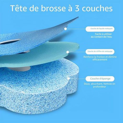 Recharges Brosse WC - Tête En Éponge Non Tissée Avec Agent Nettoyant - Parfum Citron/Mer/Vanille - 72 Pièces (1/5)