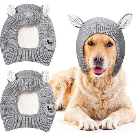 2 Stück Hunde-Strickmützen, Ohrenschützer für Haustiere, wärmende Ohrenabdeckung, Lärmschutz, Ohrenschützer für Hunde im Winter (1/5)
