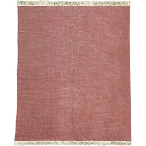 Tapis 150x200 cm tissé en coton rouge à franges - CLIFFORD 2987 (1/2)