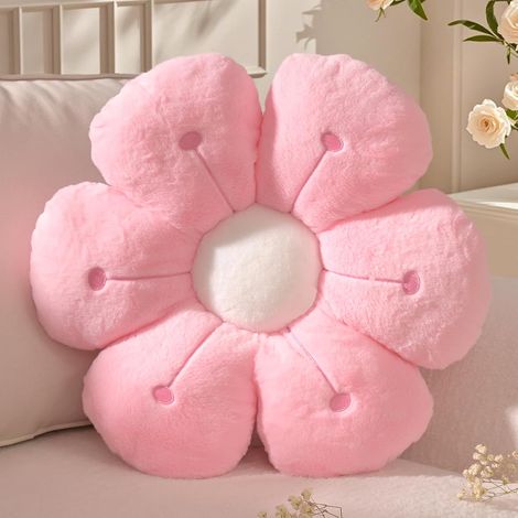 Coussin Fleur Petit, Coussin de Sol Forme de Fleur Rose, Coussins Décoratif en Peluche Daisy Enfant, Aesthetic Coussins Décoration Canapé, Deco Chambre Ado Fille, 40 cm (1/5)