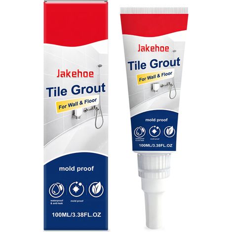 JAKEHOE Mastic d'étanchéité pour joints de carrelage imperméable et résistant à la moisissure - Forme un film imperméable dans les fissures et les zones humides (100 ml) (1/5)