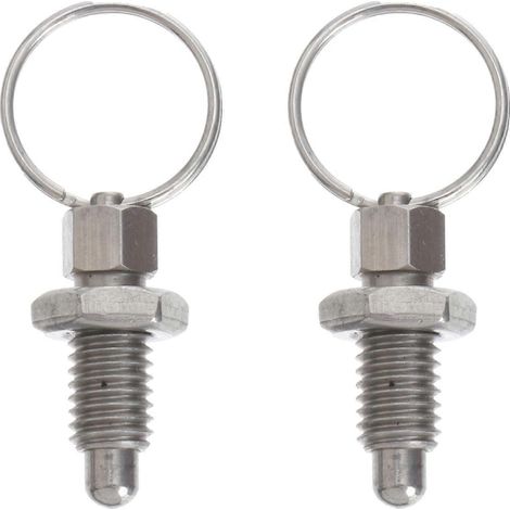 pièces Goupille à ressort de type vis à bouton en acier inoxydable à position fendue (LHFSS-8-1.25-5 Tête ronde en acier inoxydable)-2X0.8X4.7cm-Silver