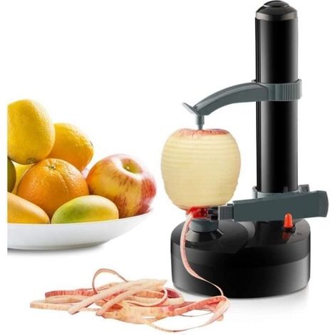 Electric Peeler - Not Specified - Automatic Rotation - Black - Graters and Peelers - Stainless Steel (1/4)